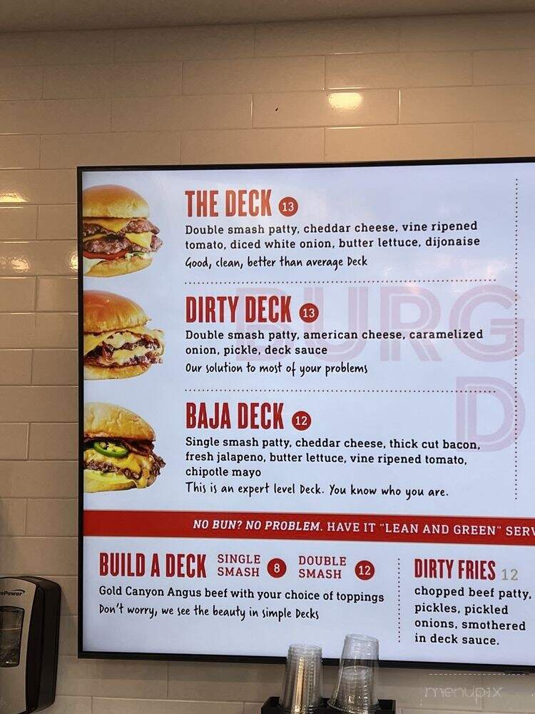 Burger Deck - San Diego, CA menu_pic
