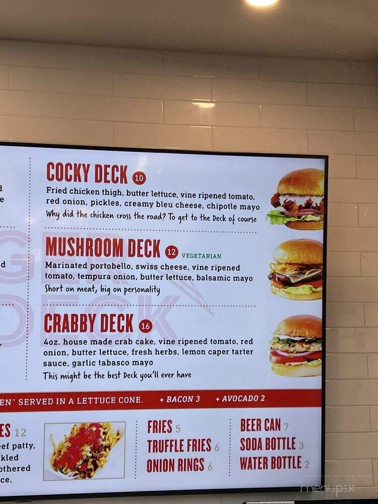 Burger Deck - San Diego, CA menu_pic