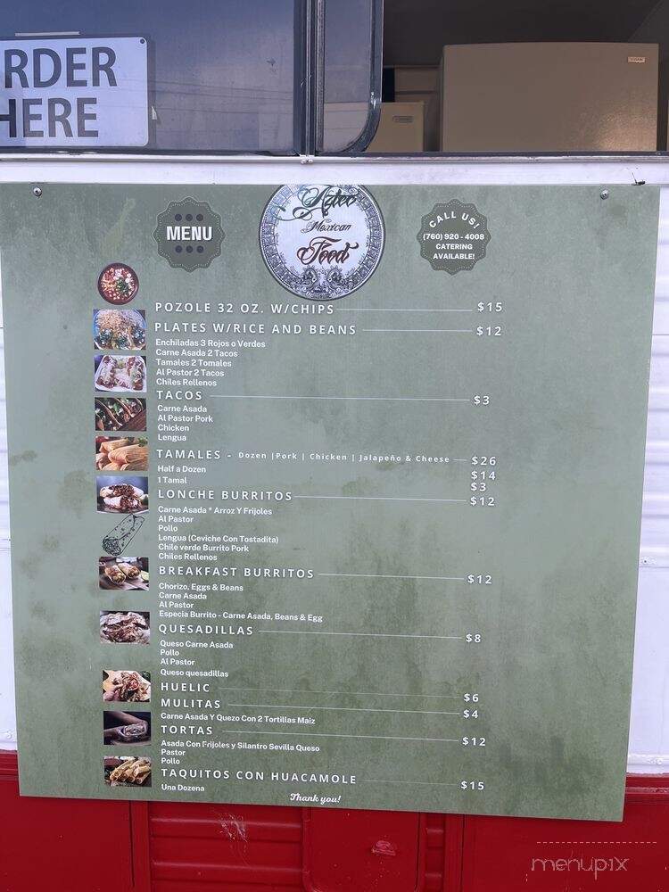 Aztec Food - Bishop, CA menu_pic