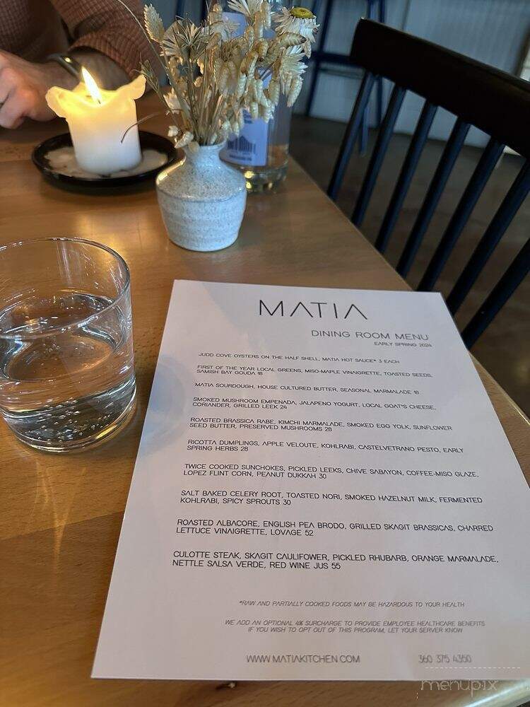Matia Kitchen - Eastsound, WA menu_pic