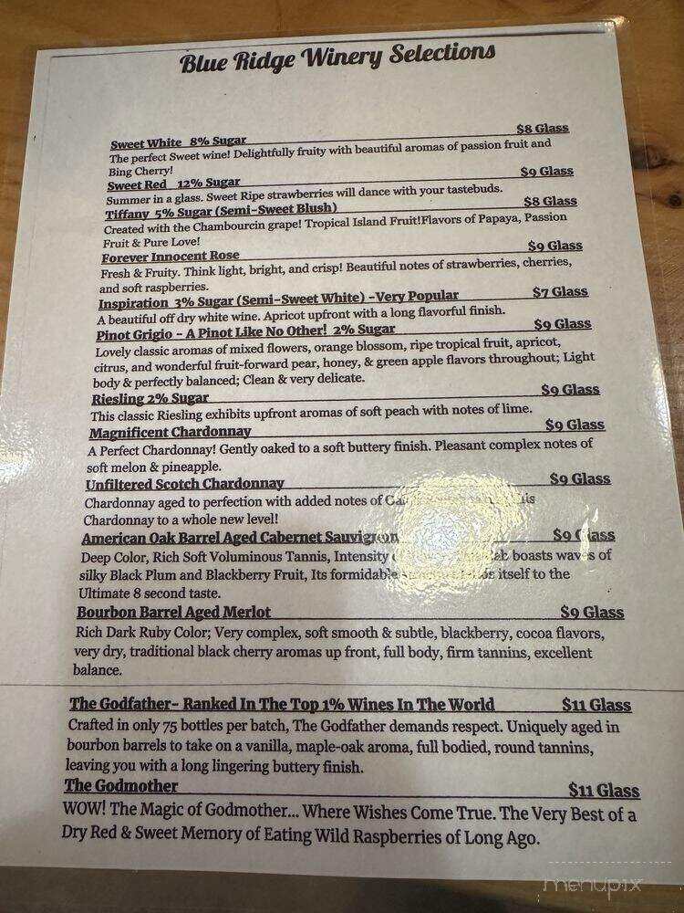 Back Road Brewing - Milford, PA menu_pic