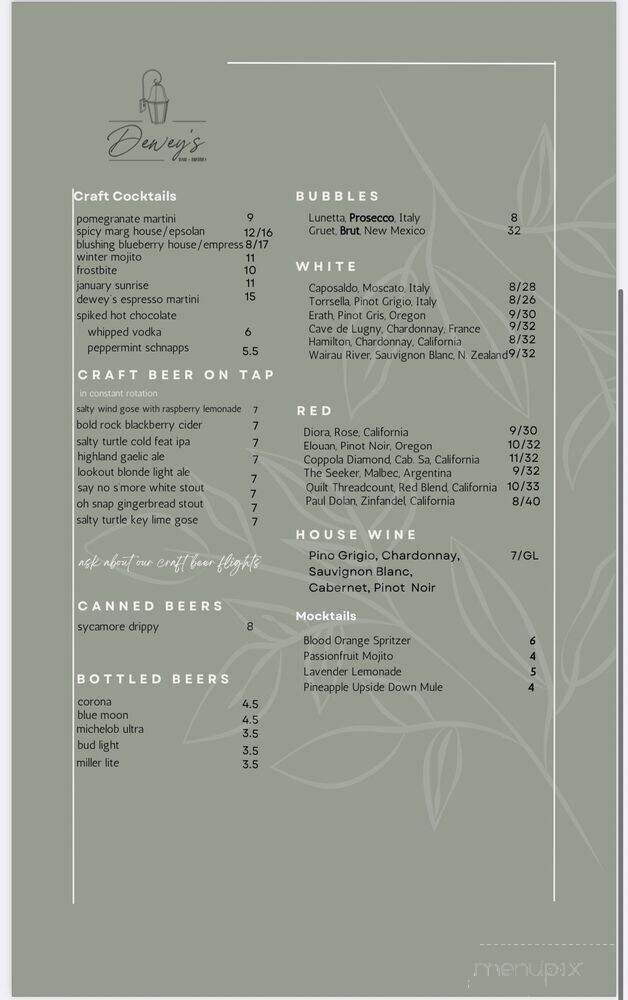 Dewey's Bar + Bistro - Jacksonville, NC menu_pic