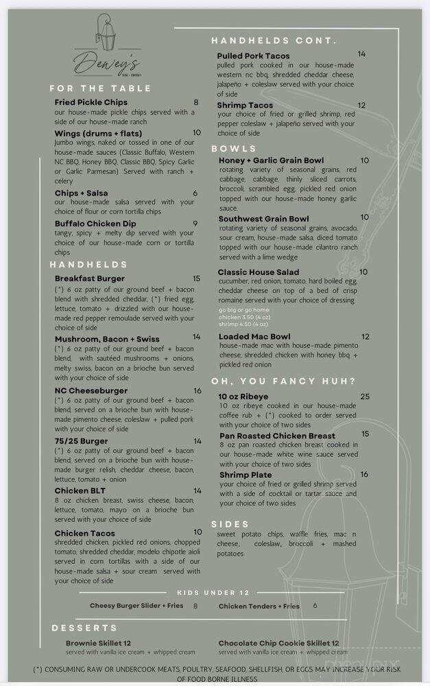 Dewey's Bar + Bistro - Jacksonville, NC menu_pic