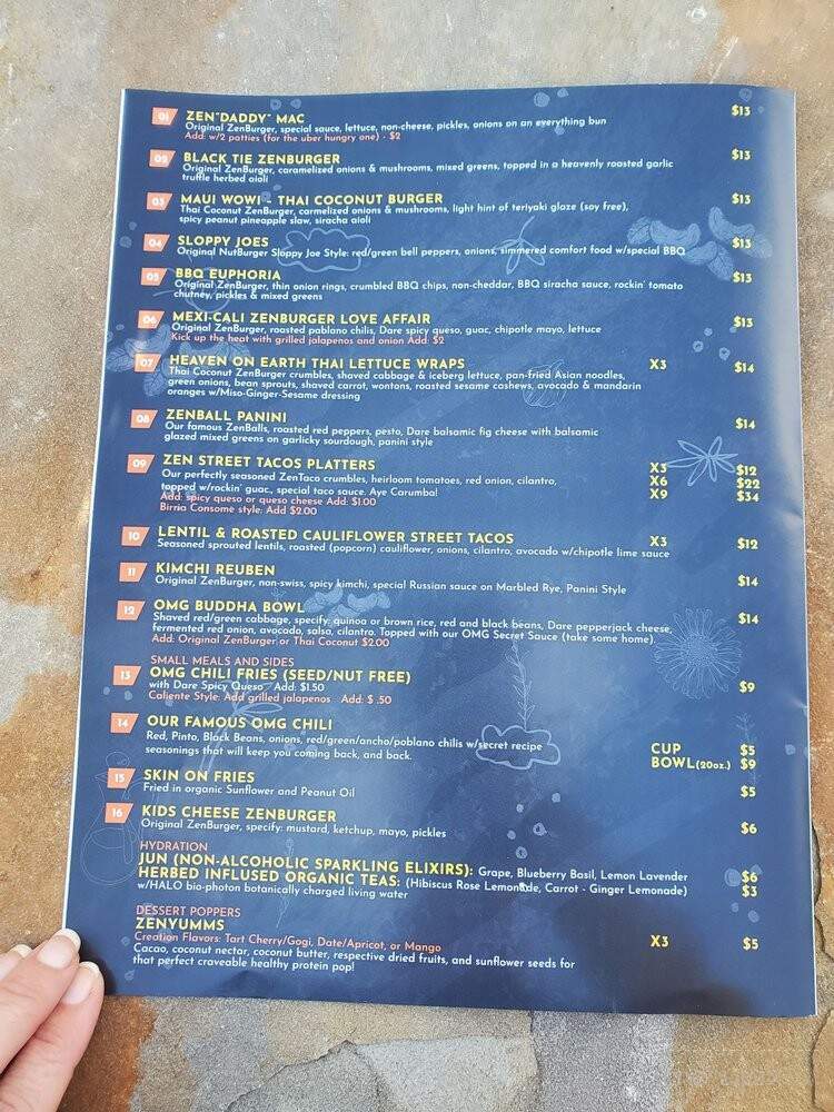 ZenBurgers Love Shack - Asheville, NC menu_pic