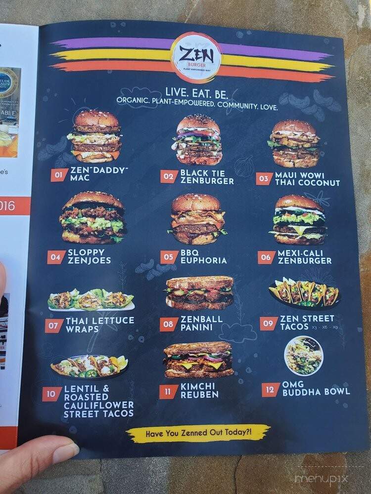 ZenBurgers Love Shack - Asheville, NC menu_pic