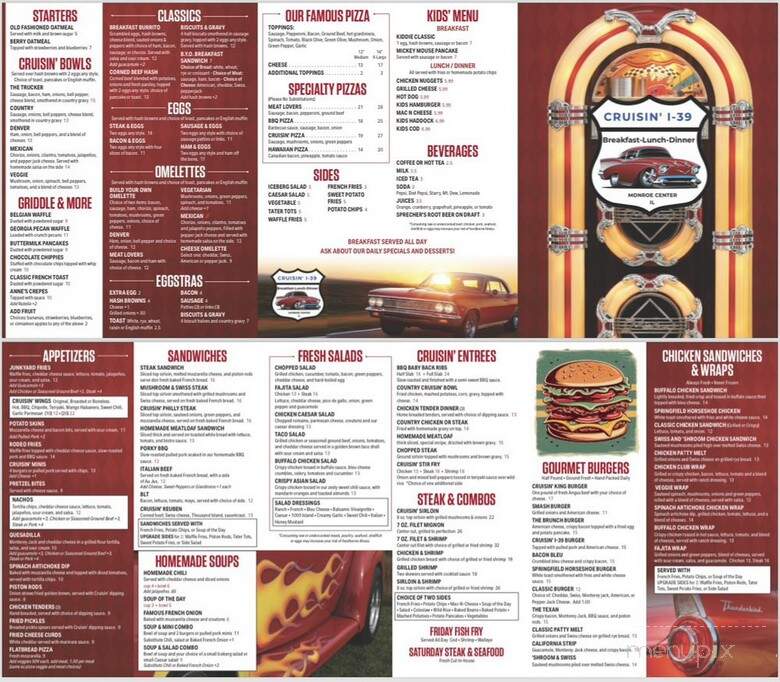 Cruisin I39 - Monroe Center, IL menu_pic
