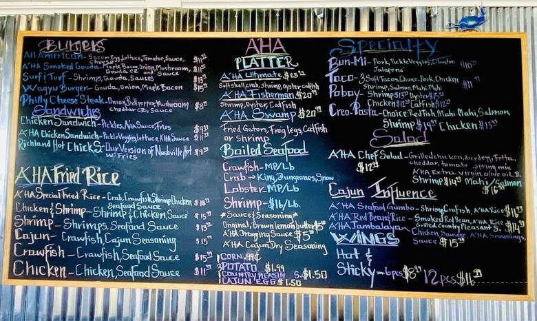 A'HA Crawfish Bistro - Richland, MS menu_pic