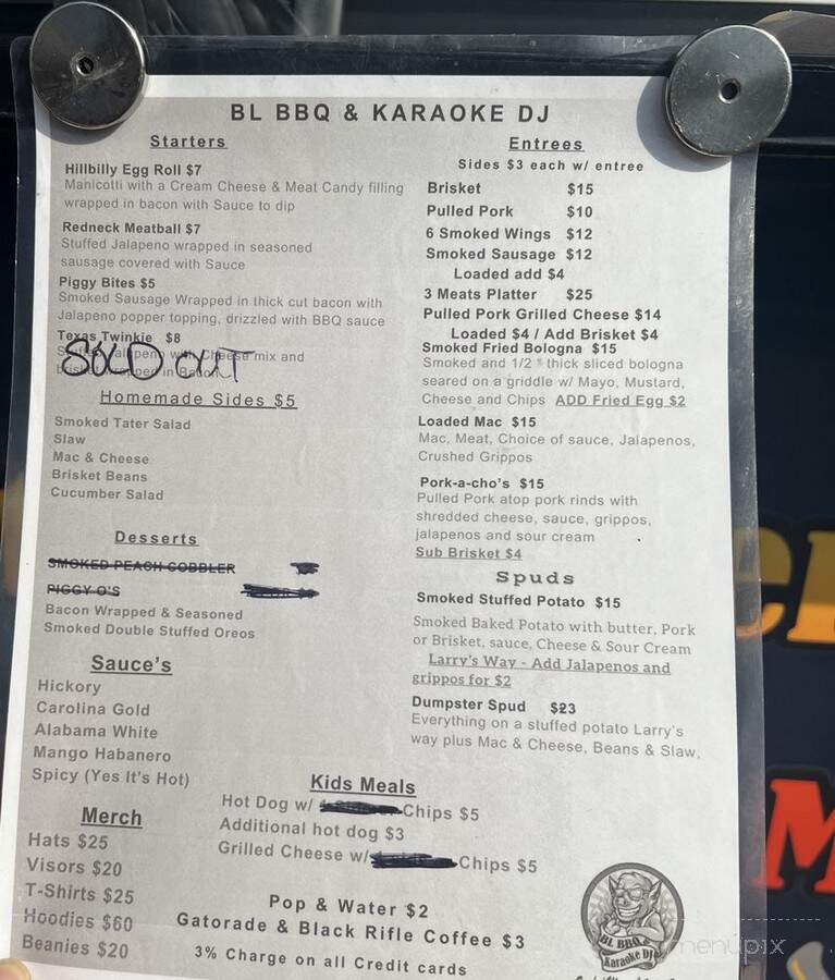 BL BBQ & Karaoke DJ - Middletown, OH menu_pic