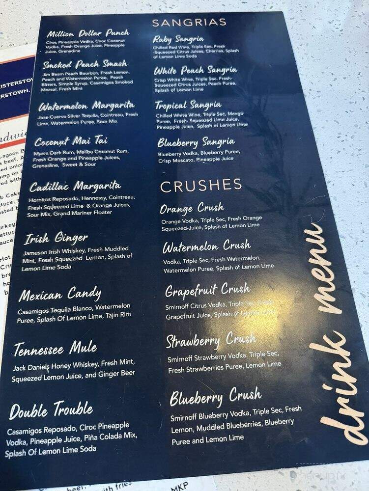 Blue Lagoon Maryland - Reisterstown, MD menu_pic