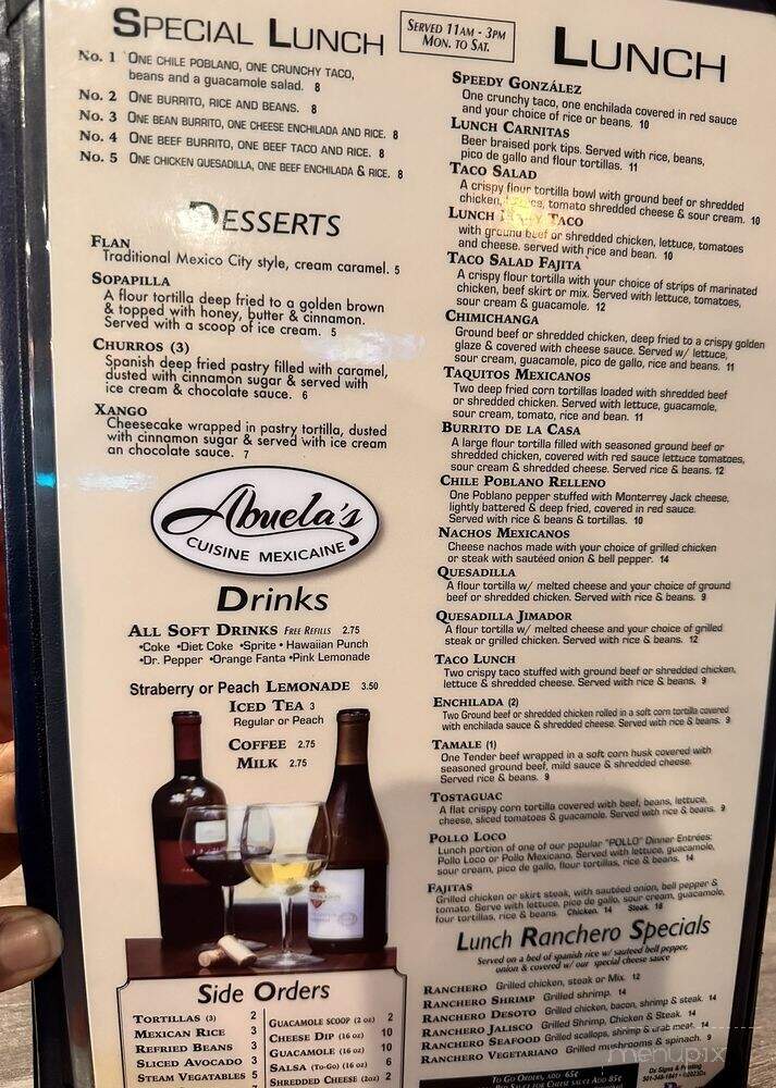 Abuela's - Monroe, LA menu_pic
