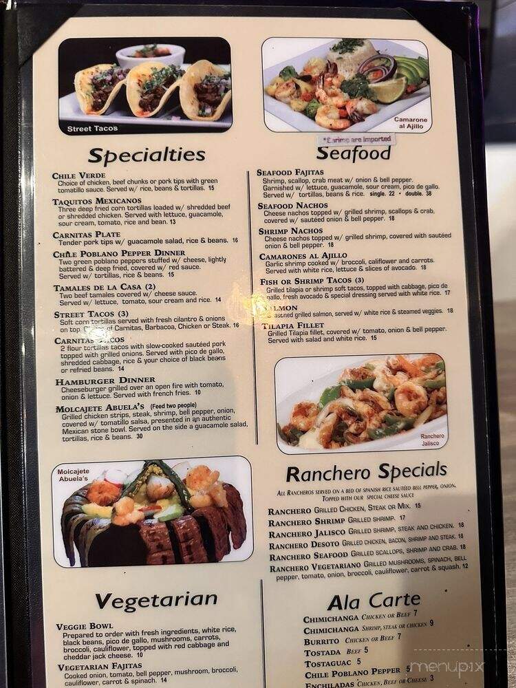 Abuela's - Monroe, LA menu_pic