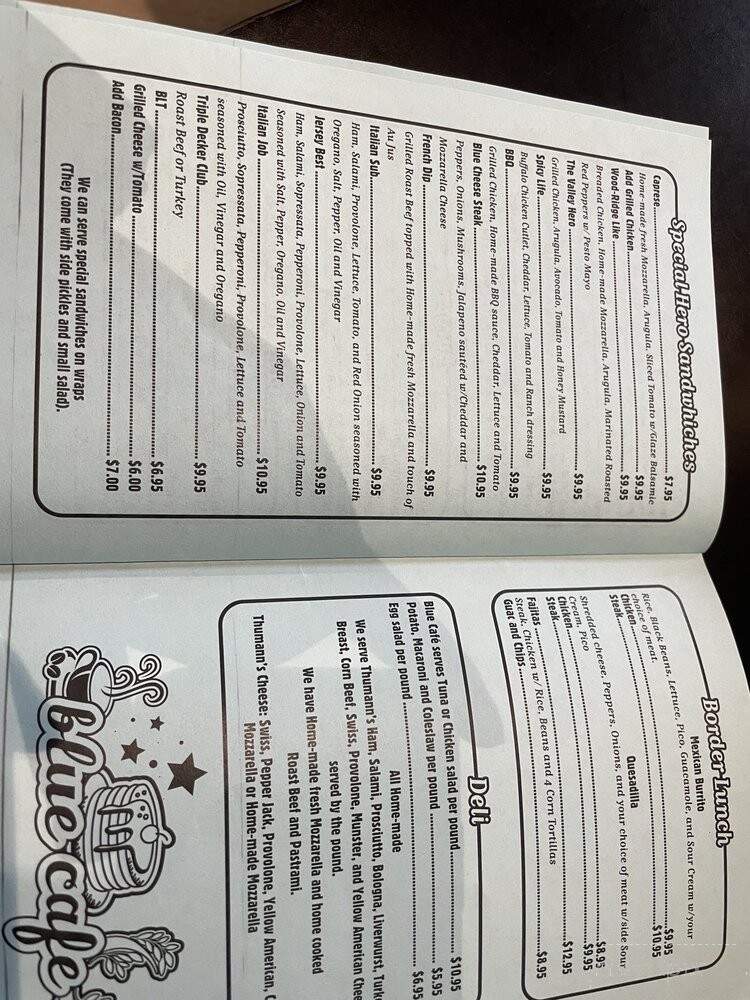 Blue Cafe - Wood-Ridge, NJ menu_pic