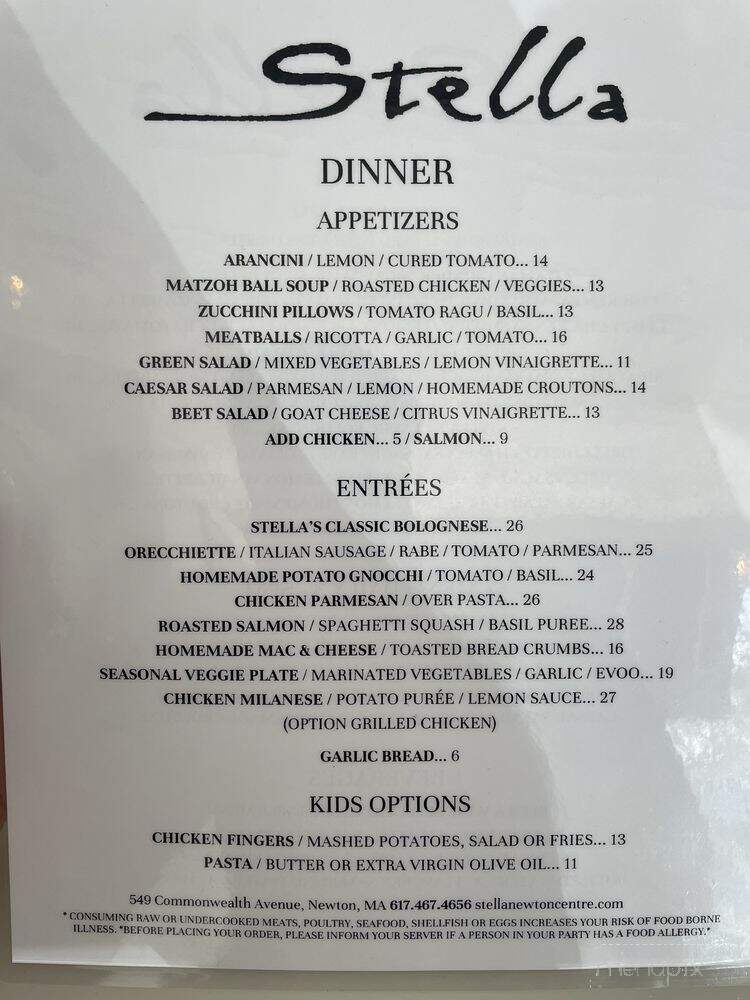 Stella - Newton, MA menu_pic