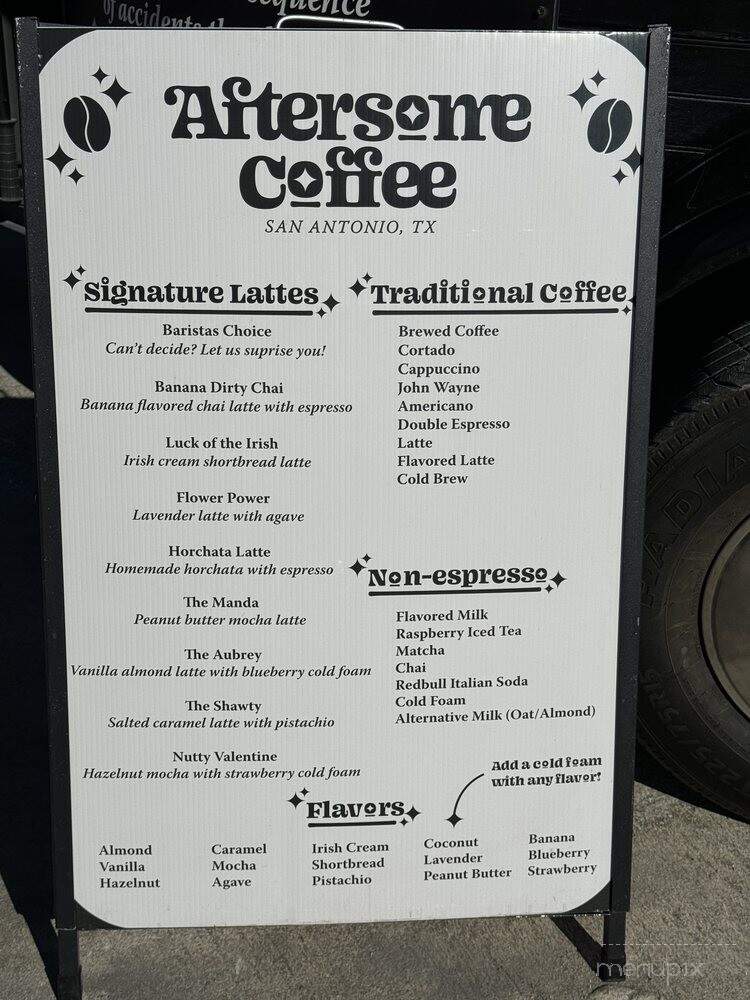 Aftersome Coffee - San Antonio, TX menu_pic