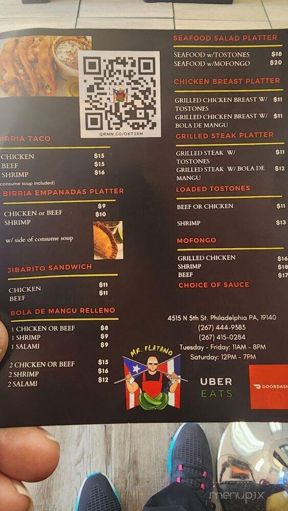 Mr. Platano Restaurant - Philadelphia, PA menu_pic