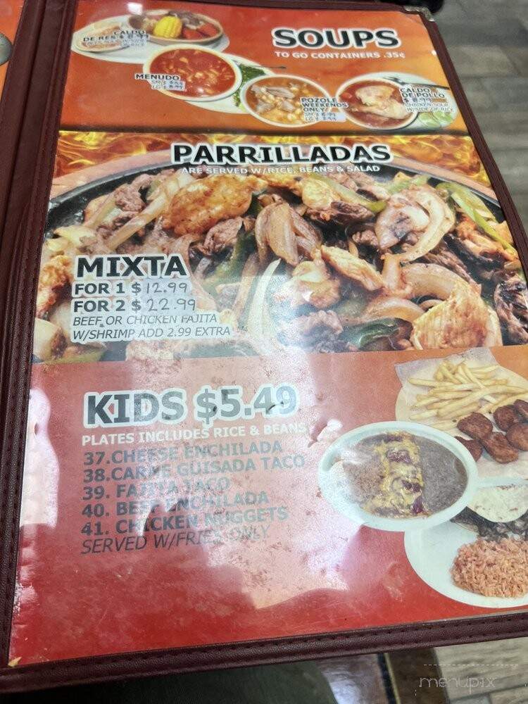 San Juan Mexican Restaurant - Marion, TX menu_pic