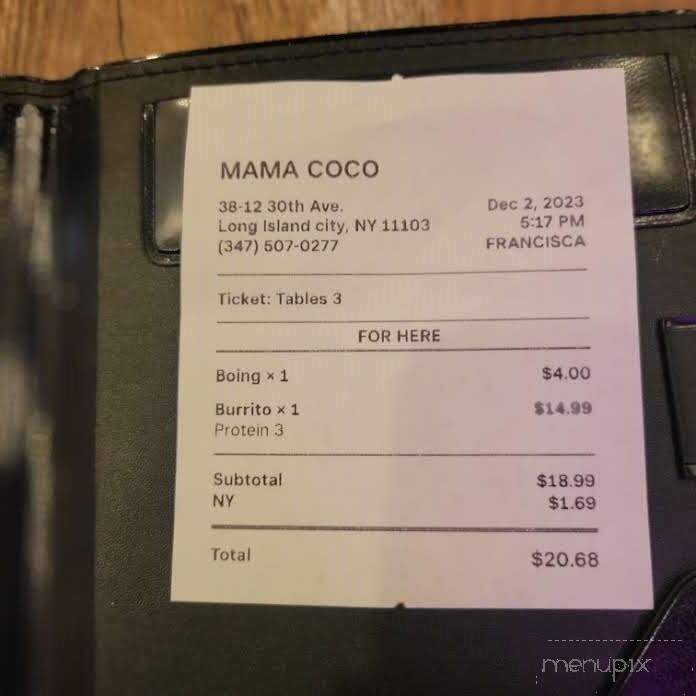 Mama Coco Taqueria & Cevicheria Restarting - Queens, NY menu_pic