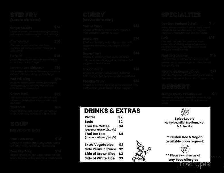 Dee Dee Thai - Astoria, OR menu_pic