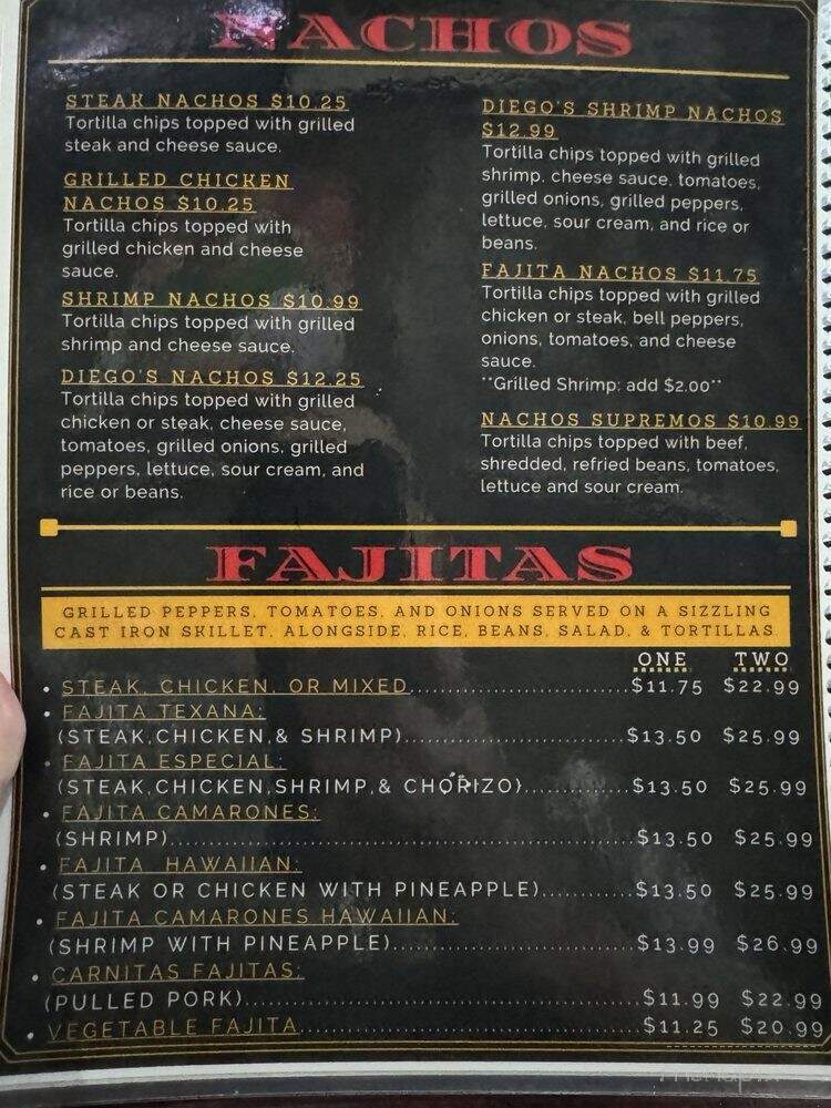 Diego's Bar and Grill - Somerset, KY menu_pic