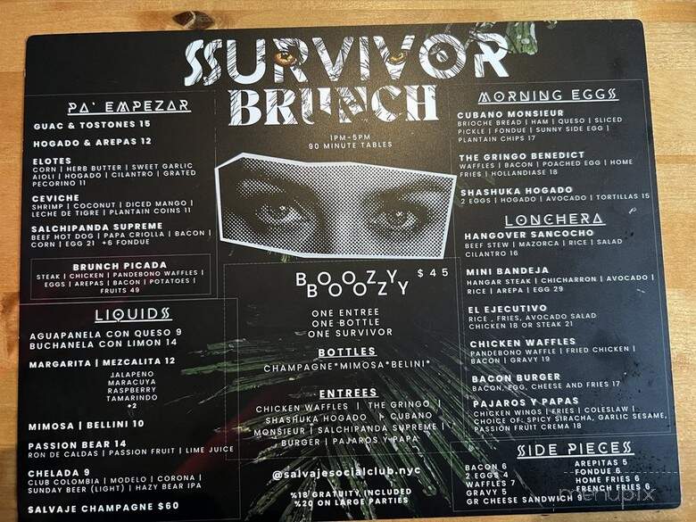 Salvaje Social Club - New York, NY menu_pic