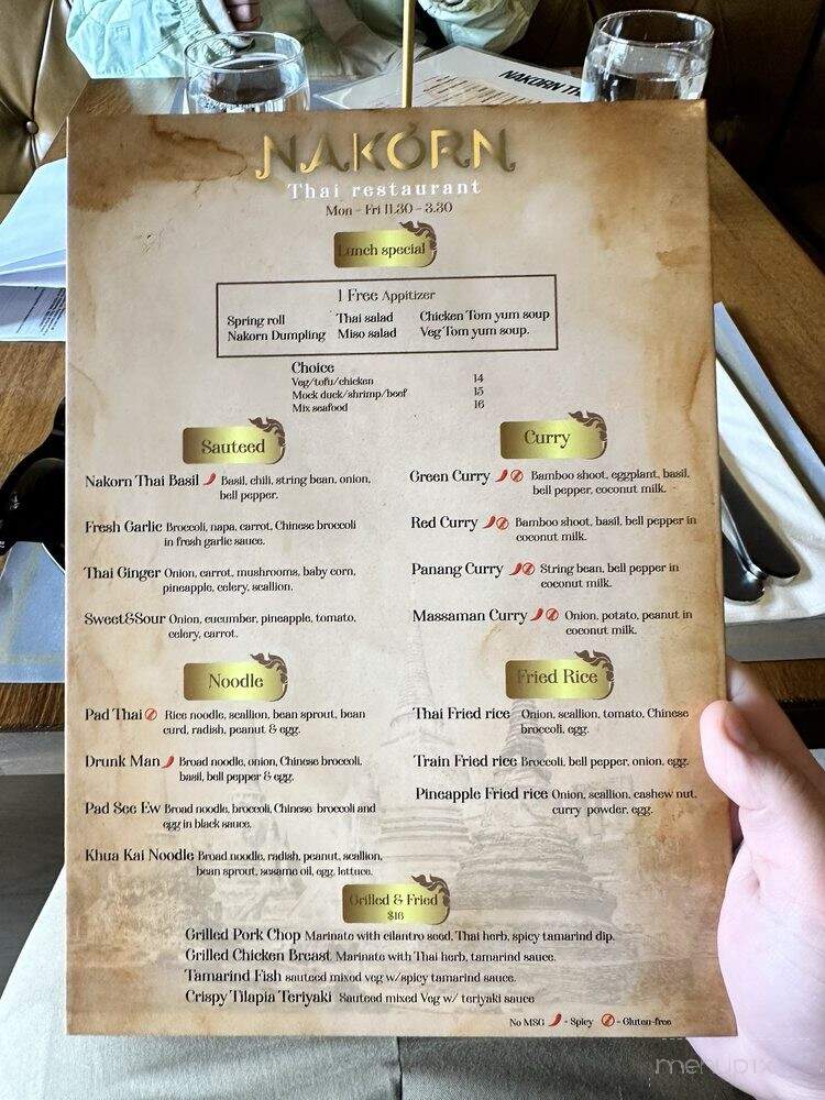 Nakorn Thai Restaurant - Summit, NJ menu_pic