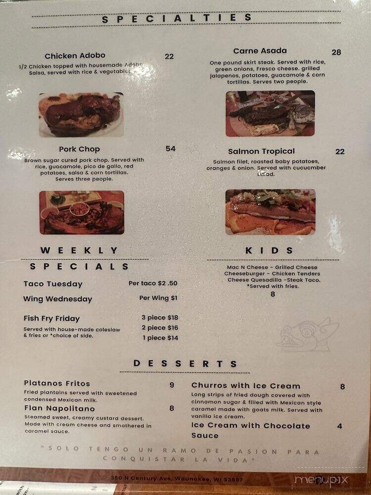 Locos Casa Club - Waunakee, WI menu_pic