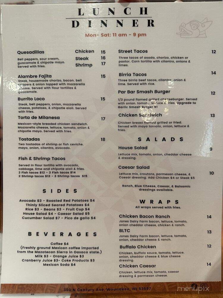 Locos Casa Club - Waunakee, WI menu_pic