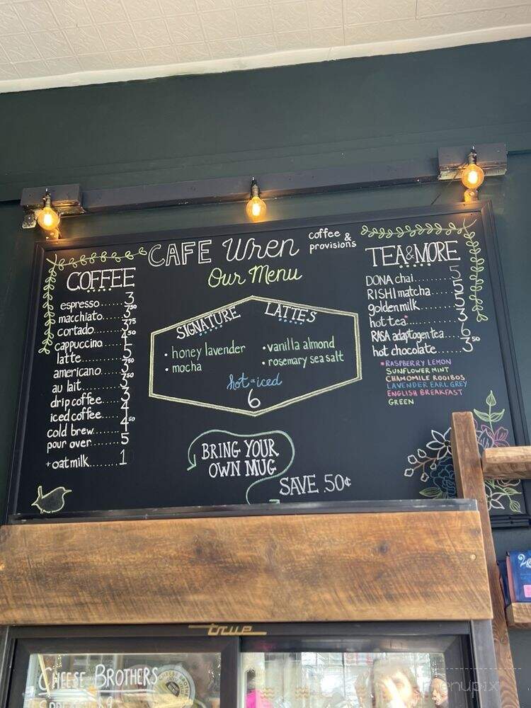 Cafe Wren - Milford, PA menu_pic