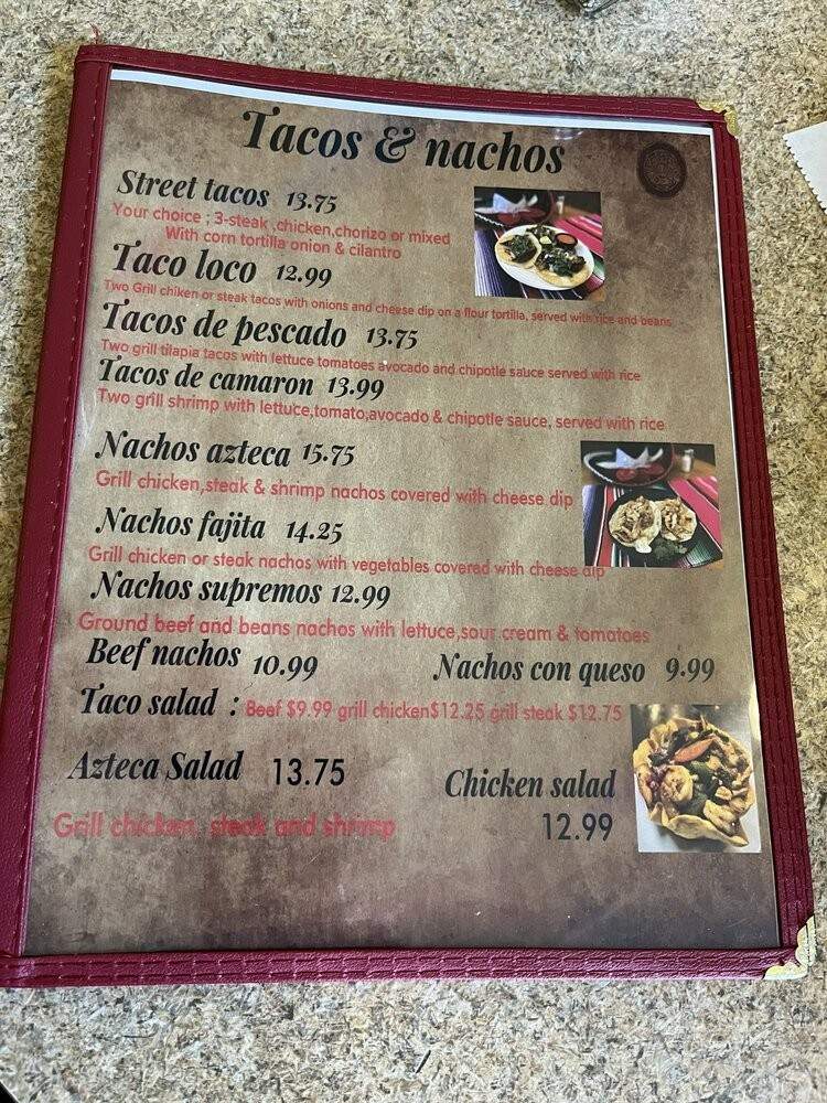 El Azteca Mexican Restaurant - Hinton, WV menu_pic