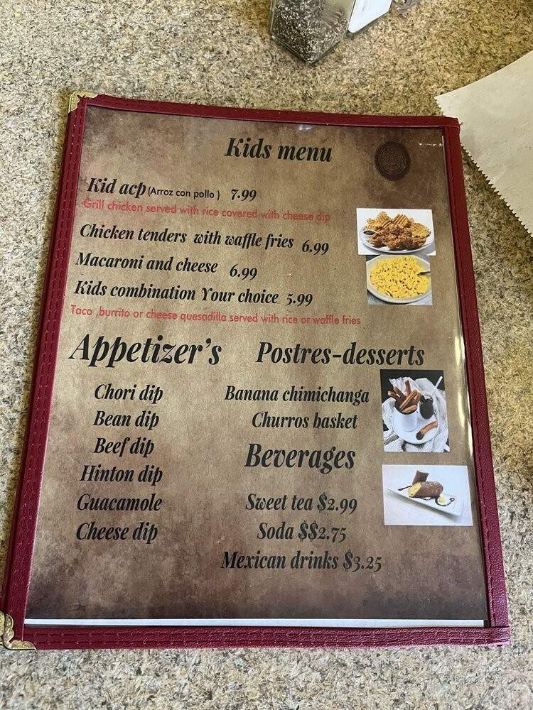 El Azteca Mexican Restaurant - Hinton, WV menu_pic