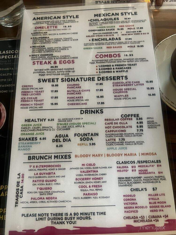 D'Nuez - Berwyn, IL menu_pic