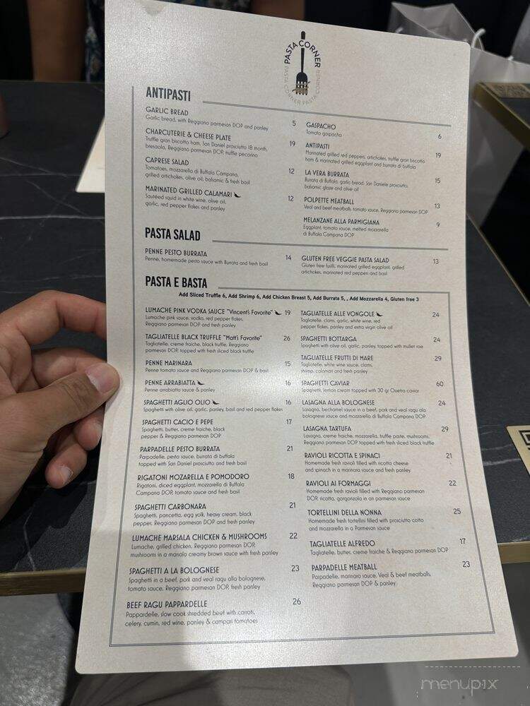 Pasta Corner - New York, NY menu_pic