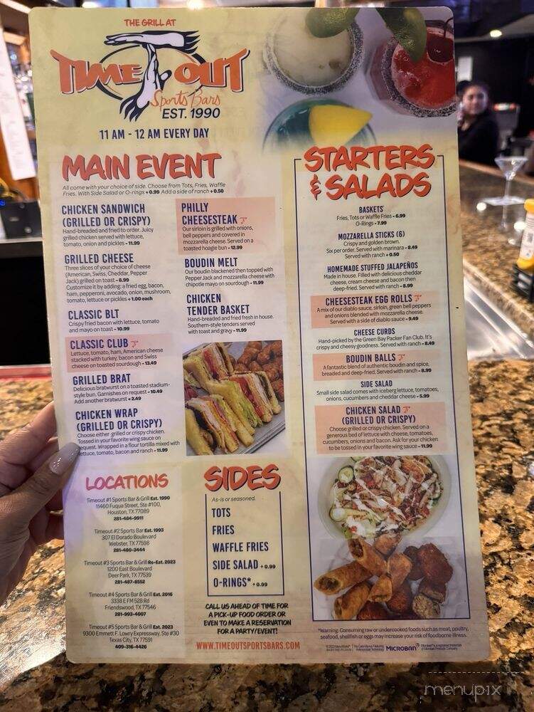 Time Out Sports Bar 5 - Texas City, TX menu_pic