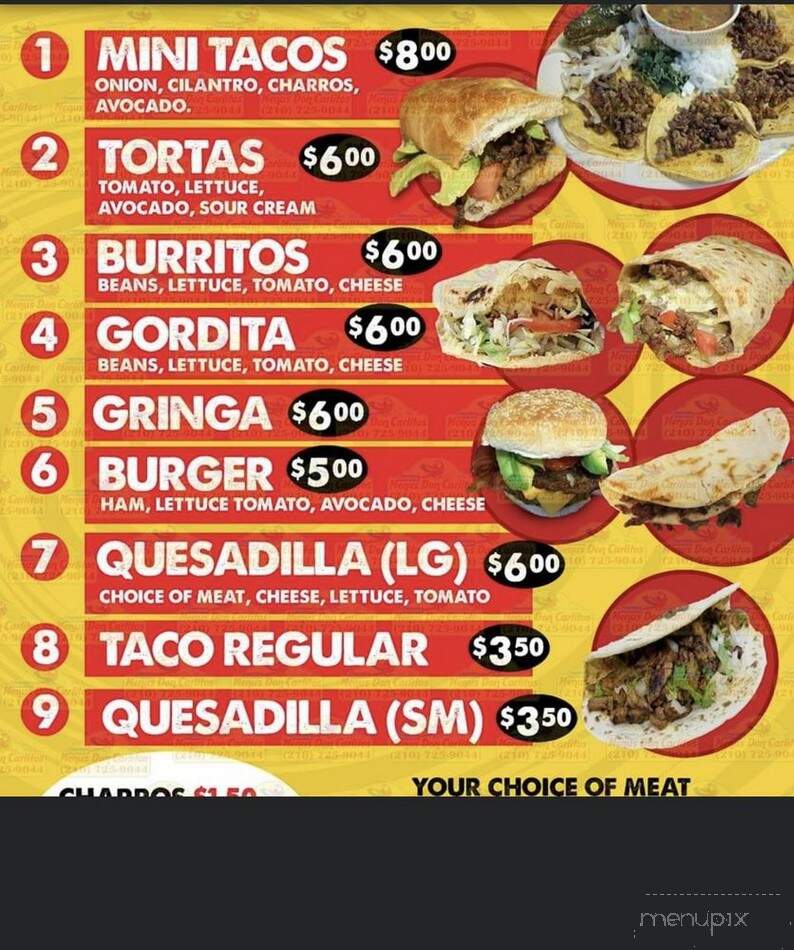Taco Grill - San Antonio, TX menu_pic