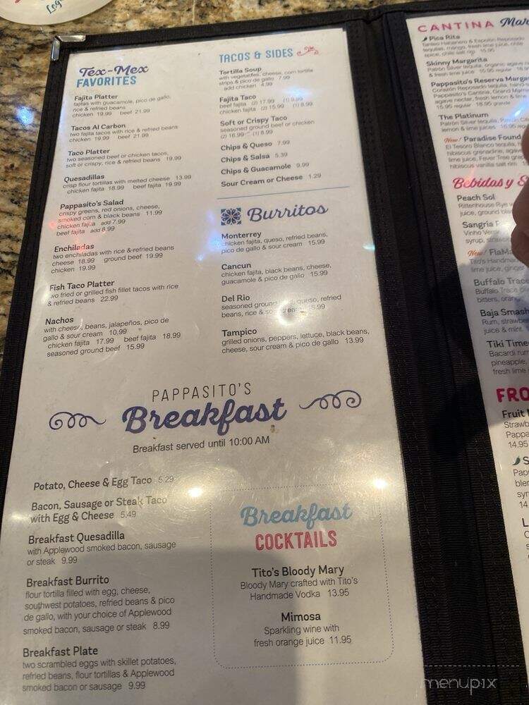 Pappasito's Cantina - Dallas, TX menu_pic
