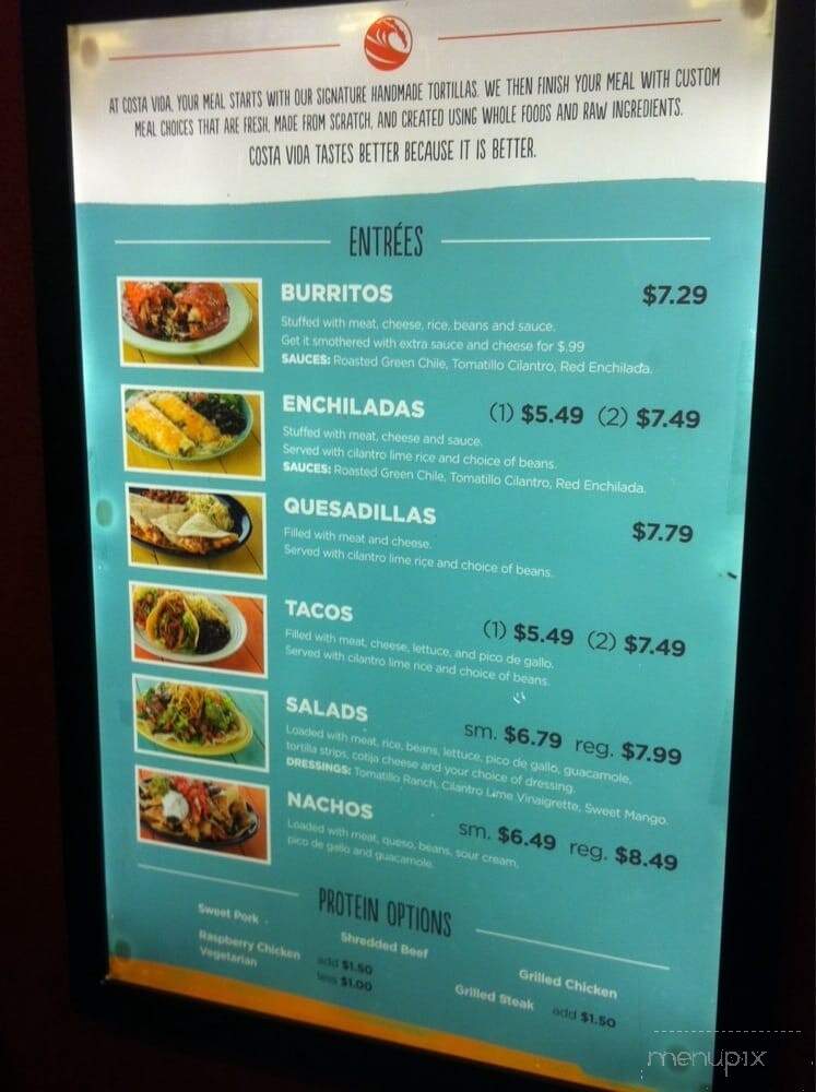 Costa Vida - Cedar City, UT menu_pic