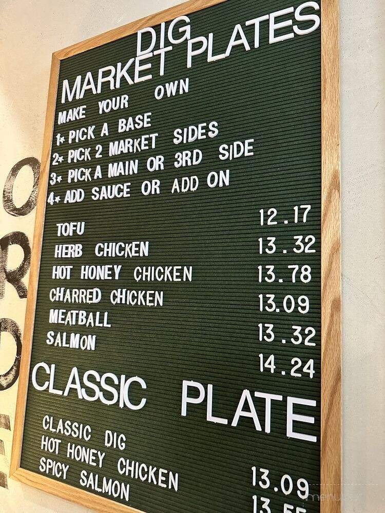 DIG - New York, NY menu_pic