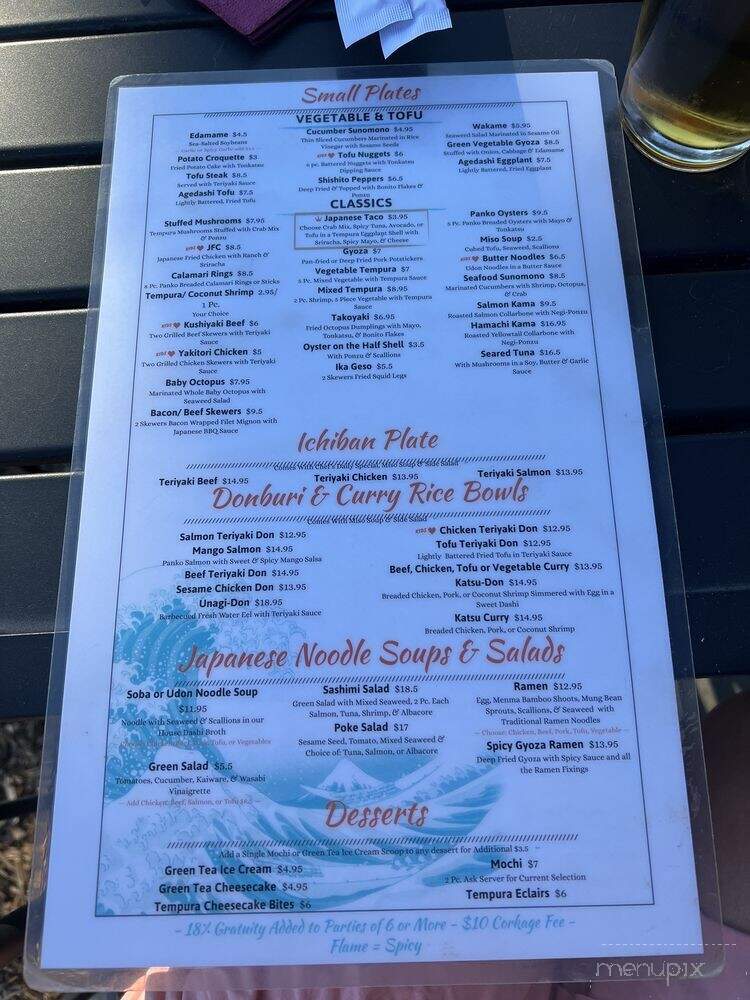 Izakaya Ichiban - Chico, CA menu_pic