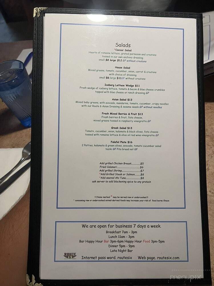 Route 6 Cafe - Avon, CO menu_pic
