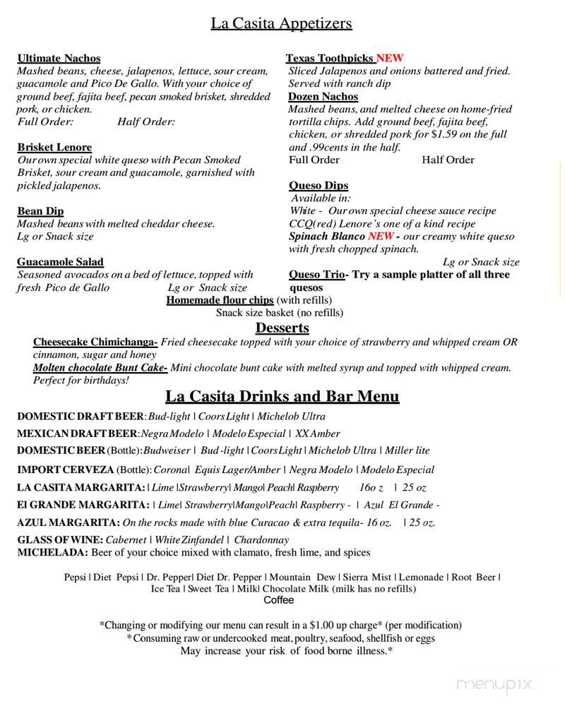 La Casita Salina - Salina, KS menu_pic