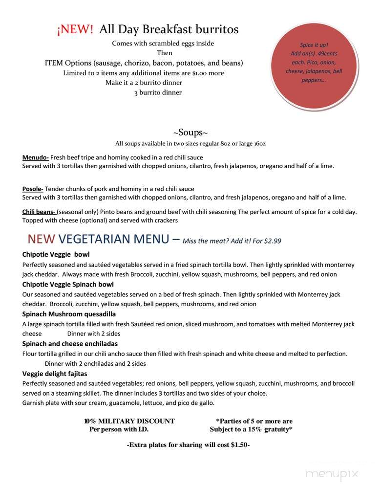 La Casita Salina - Salina, KS menu_pic