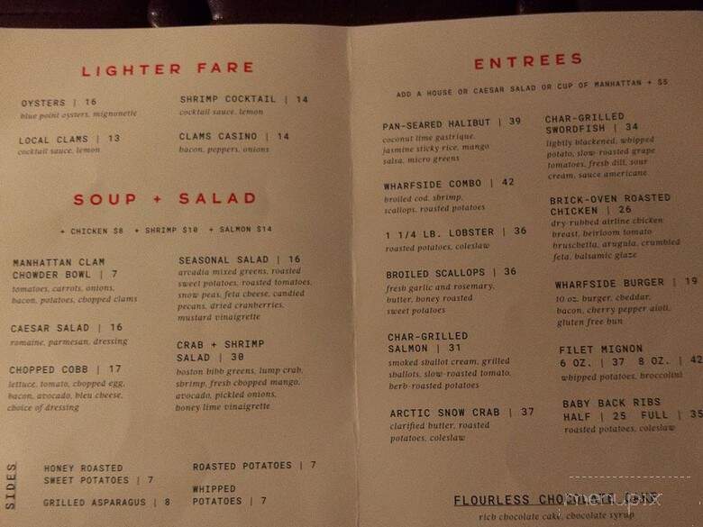 The Wharfside Seafood & Patio Bar - Point Pleasant Beach, NJ menu_pic
