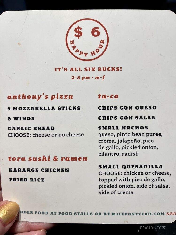 Milepost Zero - Denver, CO menu_pic
