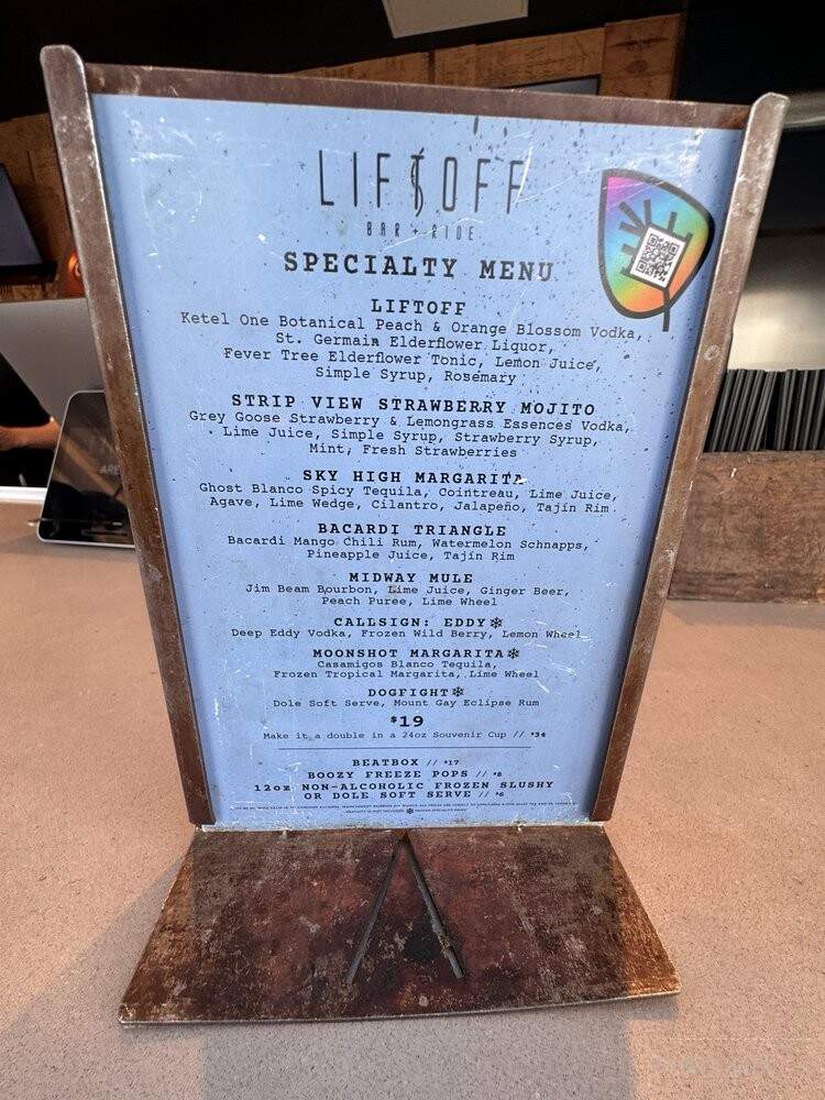 Liftoff Bar & Ride - Las Vegas, NV menu_pic