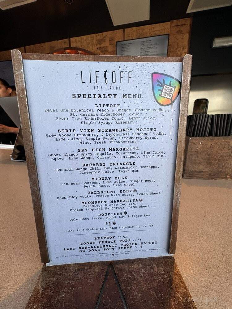 Liftoff Bar & Ride - Las Vegas, NV menu_pic