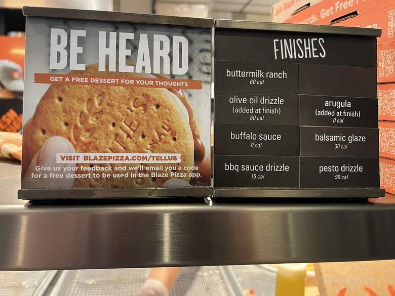 Blaze Pizza - Livingston, NJ menu_pic