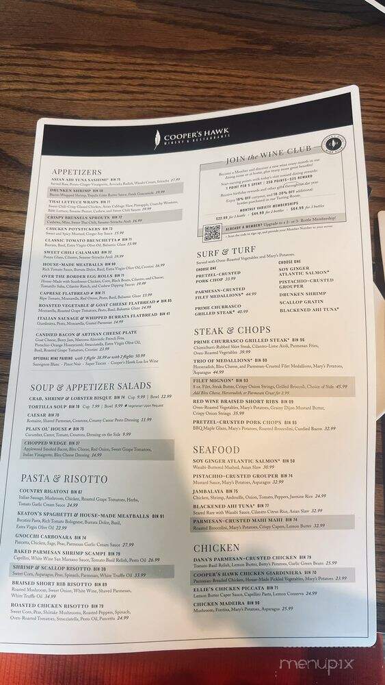 Cooper's Hawk Winery & Restaurant - Fort Myers, FL menu_pic