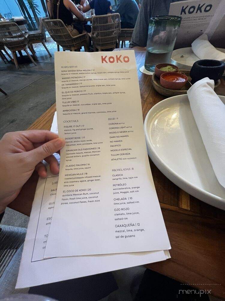 Koko - Miami, FL menu_pic