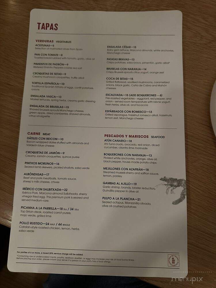 Boqueria Seaport - Boston, MA menu_pic
