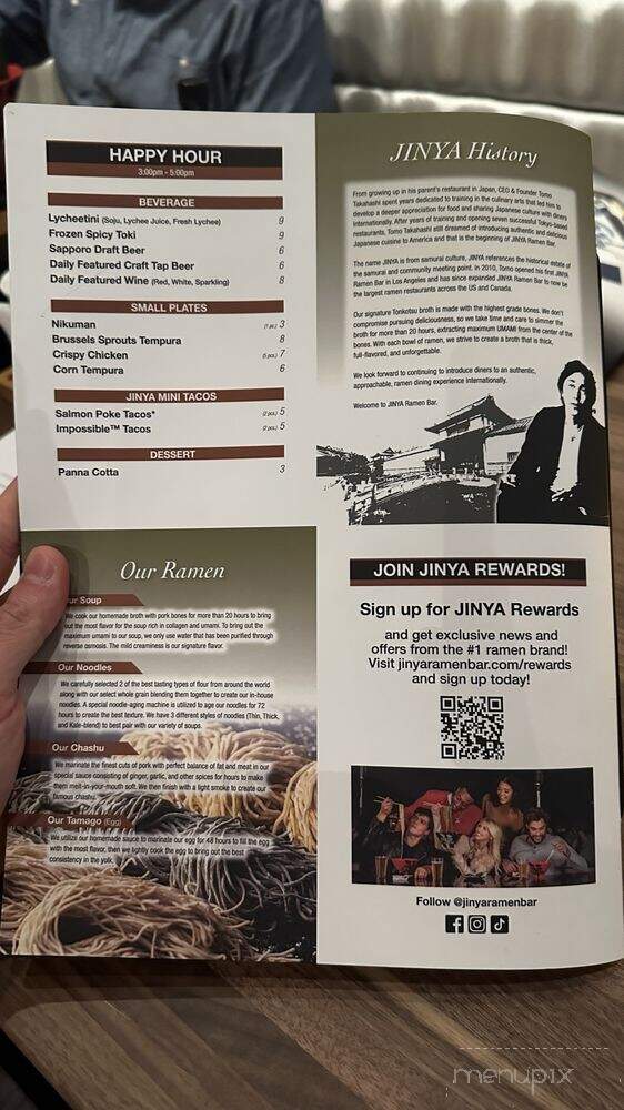 JINYA Ramen Bar - Canoga Park, CA menu_pic